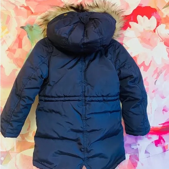 Crewcuts Navy Blue Winter Coat with Detachable Faux Fur Hood size 6-7 - Picture 12 of 12